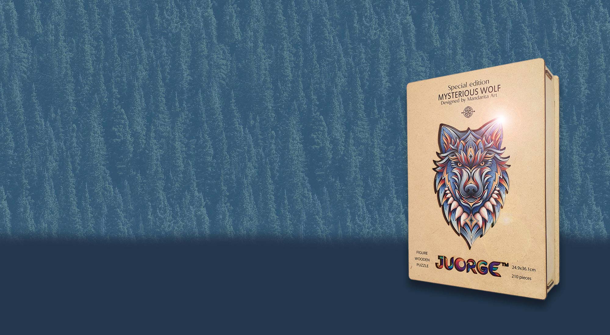 puzzle en bois mandala Loup juorge